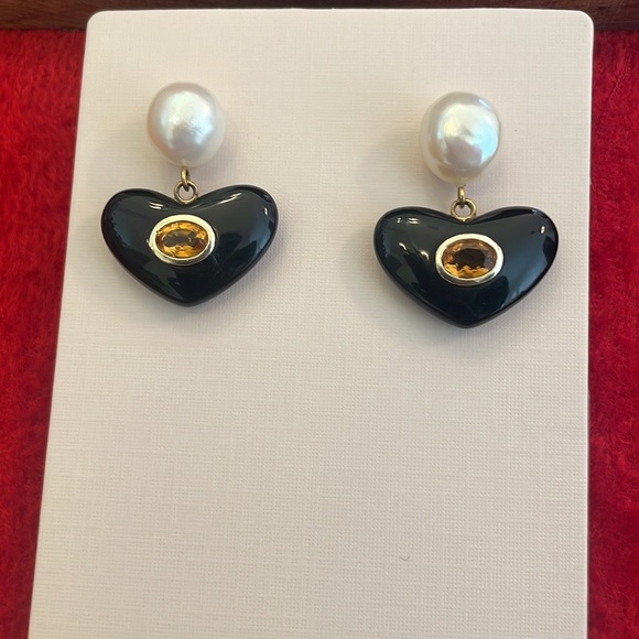 Lizzie Fortunato Enamored Earrings Black Agate - Picture 8 of 13